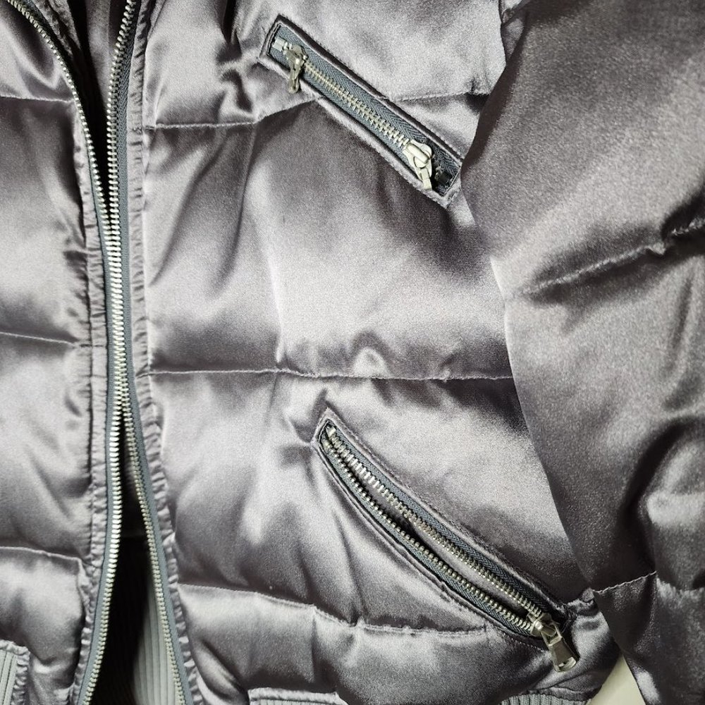 Express Puffed Silver-Grey Winter Jacket Size L W… - image 4